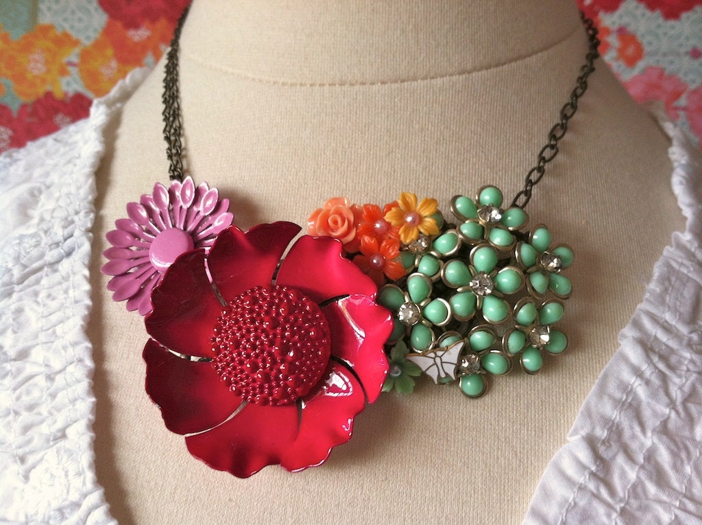 Vintage Enamel Necklace - Jacinta