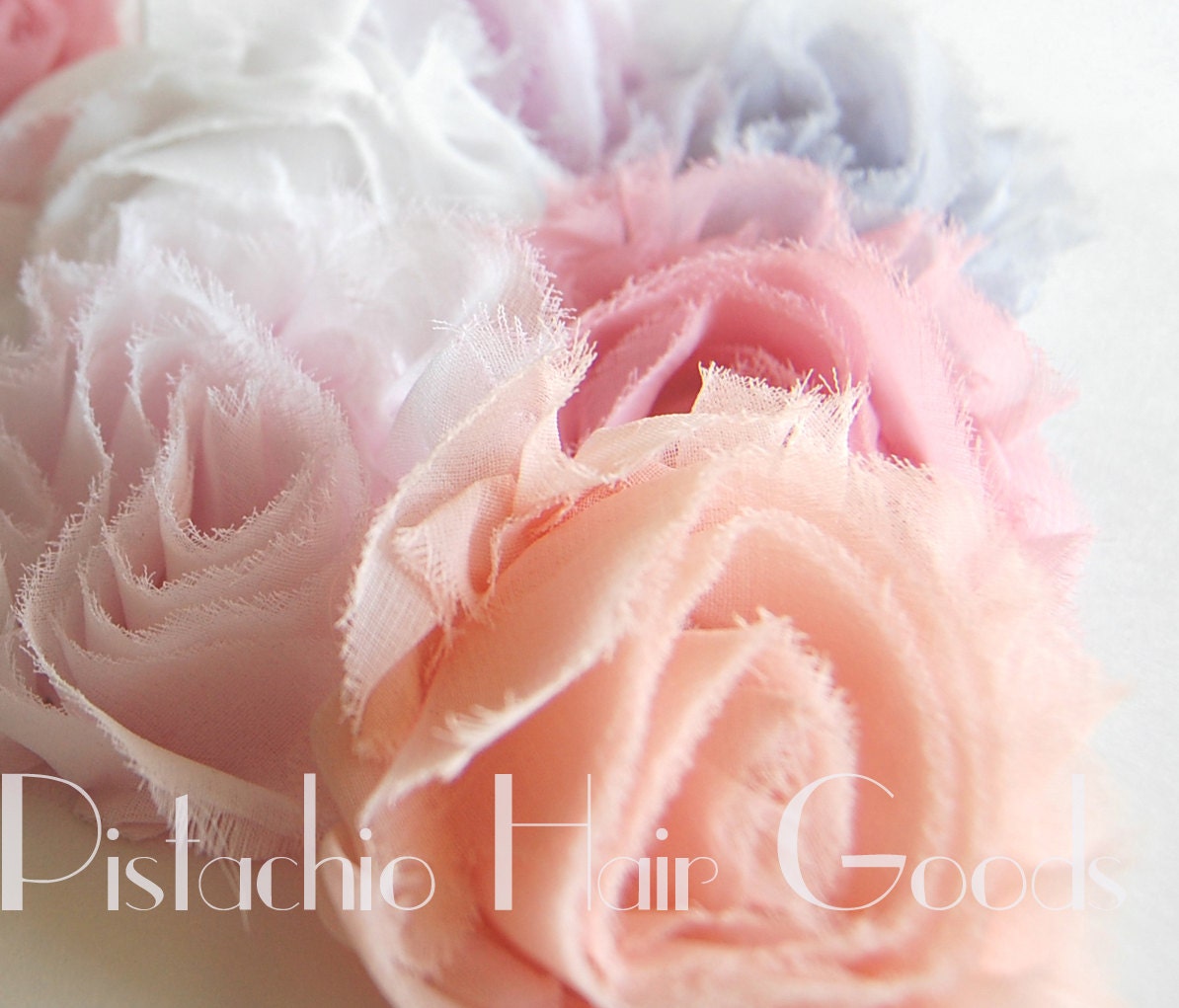 10 Shabby Cotton Flowers - you choose colors - Embellishing, headbands, hairpieces, clips, barrettes, pins.
