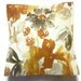 Two Tangerine Orange Yellow Gold Taupe Brown White Pillow Covers Decorative 18 x18 inch Toss Throw Accent Covers Same Fabric Front and Back