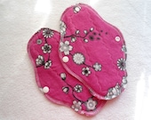 2 Pack 8 inch Lotus Blossom Flannel Washable Cloth Menstrual Pads