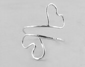 Open Heart Adjustable Ring Tarnish Free Silver Plated