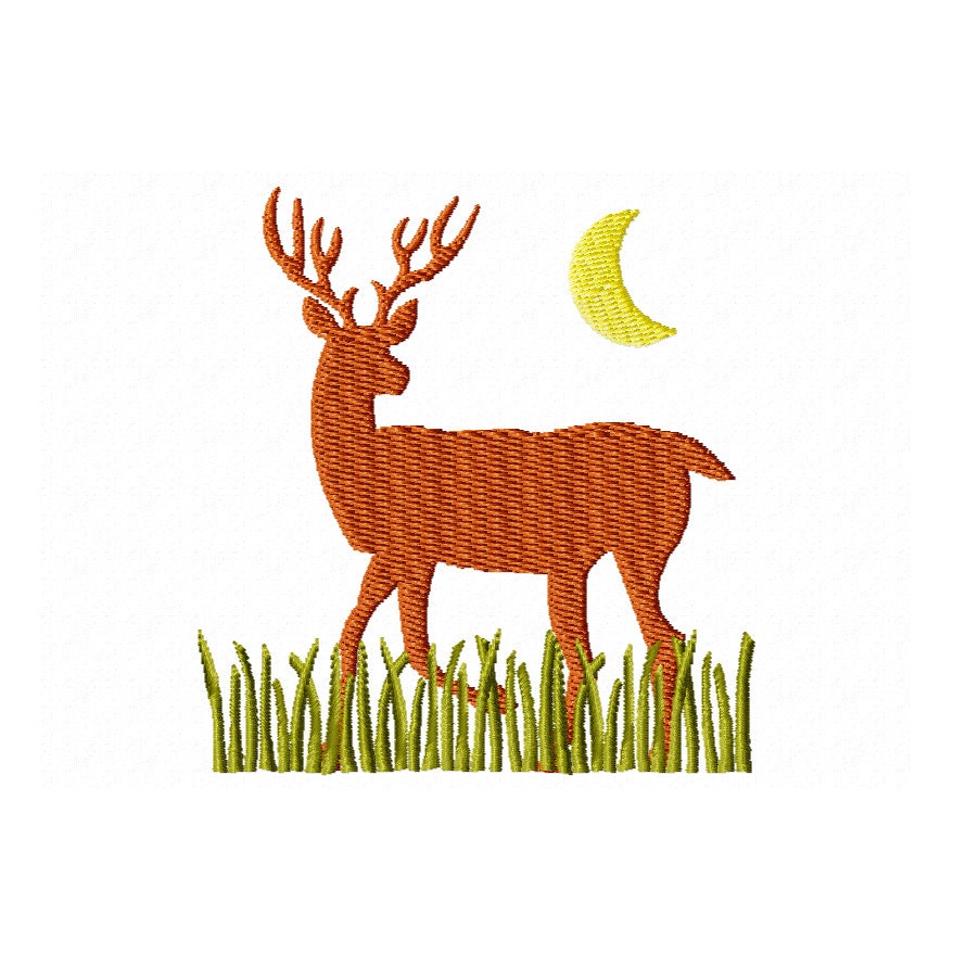Items similar to Deer Embroidery Design / midnight deer on Etsy