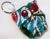 Rainforest (Green CV lining) - Mini Fitted Cloth Diaper Keychain
