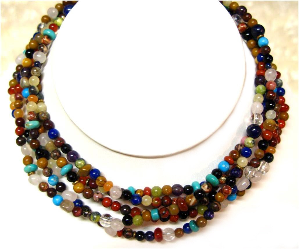 Boho Chick Hippie Style - Super Long Gemstone Necklace