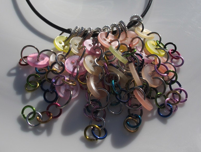 Dandy Candy Buttons and Rings Necklace