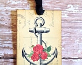 Anchors and Roses-Vintage Style Gift Tag
