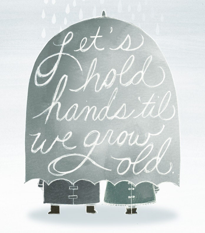 Lets Hold Hands print LARGE 13x19