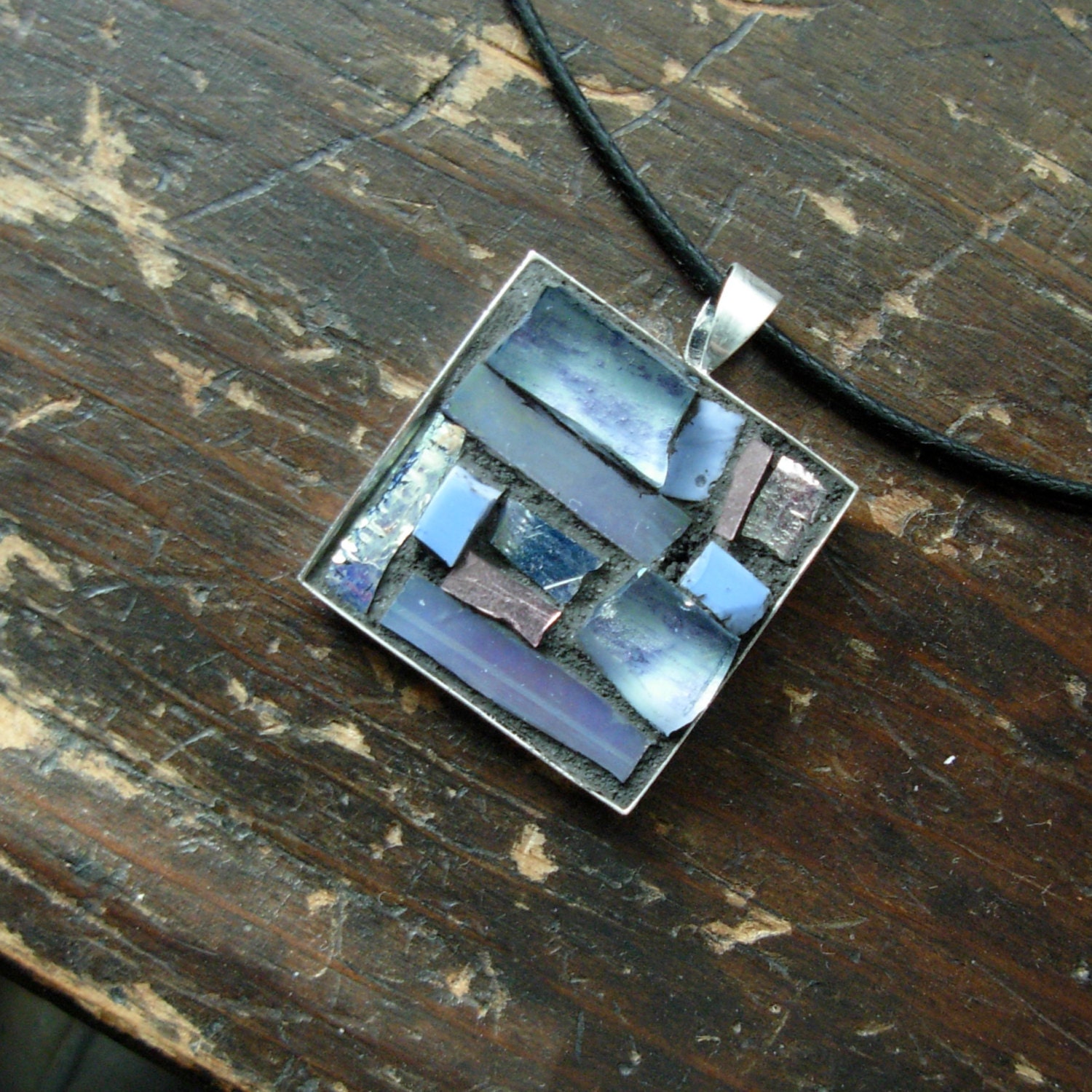 Silver Lilac Mosaic Pendant
