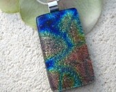 Rainbow  Necklace - Dichroic  Pendant -  Fused Glass Jewelry - Dichroic Fused Glass Jewelry -Necklace 042513p100