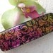 Dichroic Barrette - French Barrette - Golden Pink Swirls -  Fused Glass Jewelry   Accessories -  Fused Dichroic Glass Barrette 022113b100