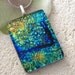 Green Blue Gold - Dichroic Jewelry - Pendant -  Fused Glass Jewelry - Dichroic Glass Jewelry - Necklace Emerald - 051313p103