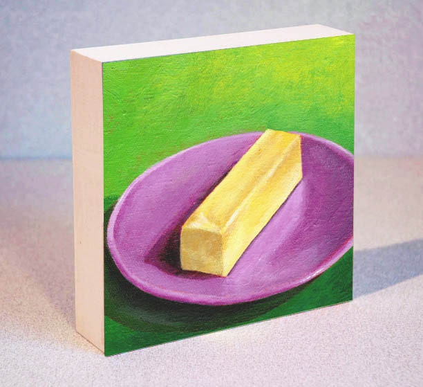Butter Stil Life - Butter Painting - Food Art - Still Life on Wood - Art on Wood