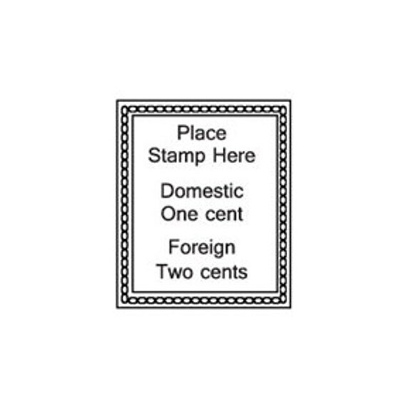 Vintage place stamp here rubber stamp faux postage by terbearco