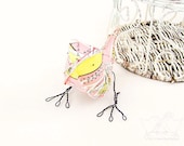Paper Bird Sculpture  Pink Vintage Map of Paris France Wedding Cake Topper Anniversary Valentine  Home Nursery Decor