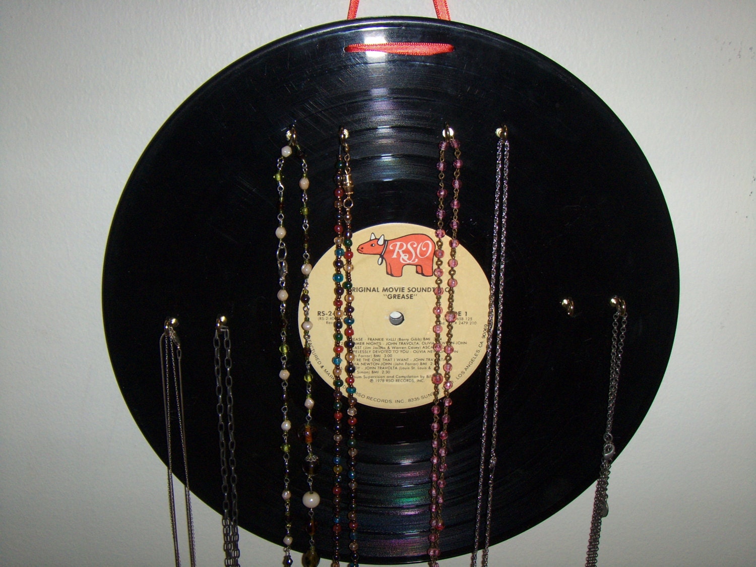 Necklace Hanger - Record Album - GREASE SOUNDTRACK - Vinyl LP