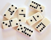 Seven Miniature Off-White Dominoes for Jewelry, Altering, or Decor