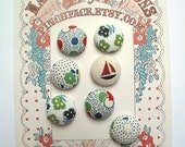 Handmade Fabric covered button mixed set