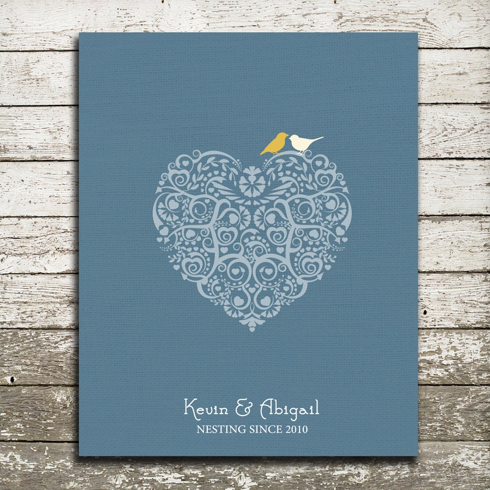 Custom Wall Art - Great for Weddings, Anniversaries, Bridal Showers, Engagements - 8x10 Gift Print