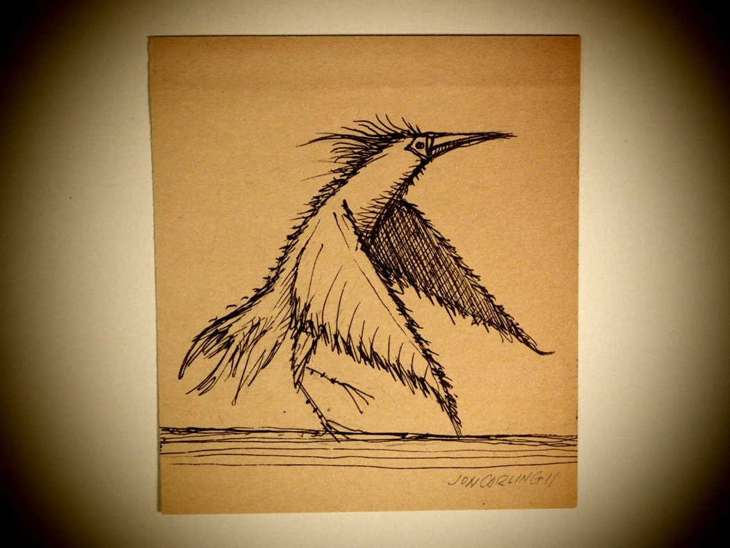 Original Drawing - Walking Bird