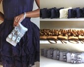 Wedding Clutches-Bridal Bridesmaids Gift-SET OF 6 Fairy Tale-Cobalt Blue Pink Purple Yellow Brown Navy Teal  Silver and Many More