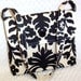 Damask Hobo Bag Black and White Damask Shoulder Sling Purse Floral Damask Bag