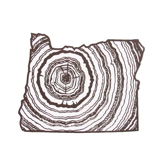 Oregon State Woodgrain Screenprint