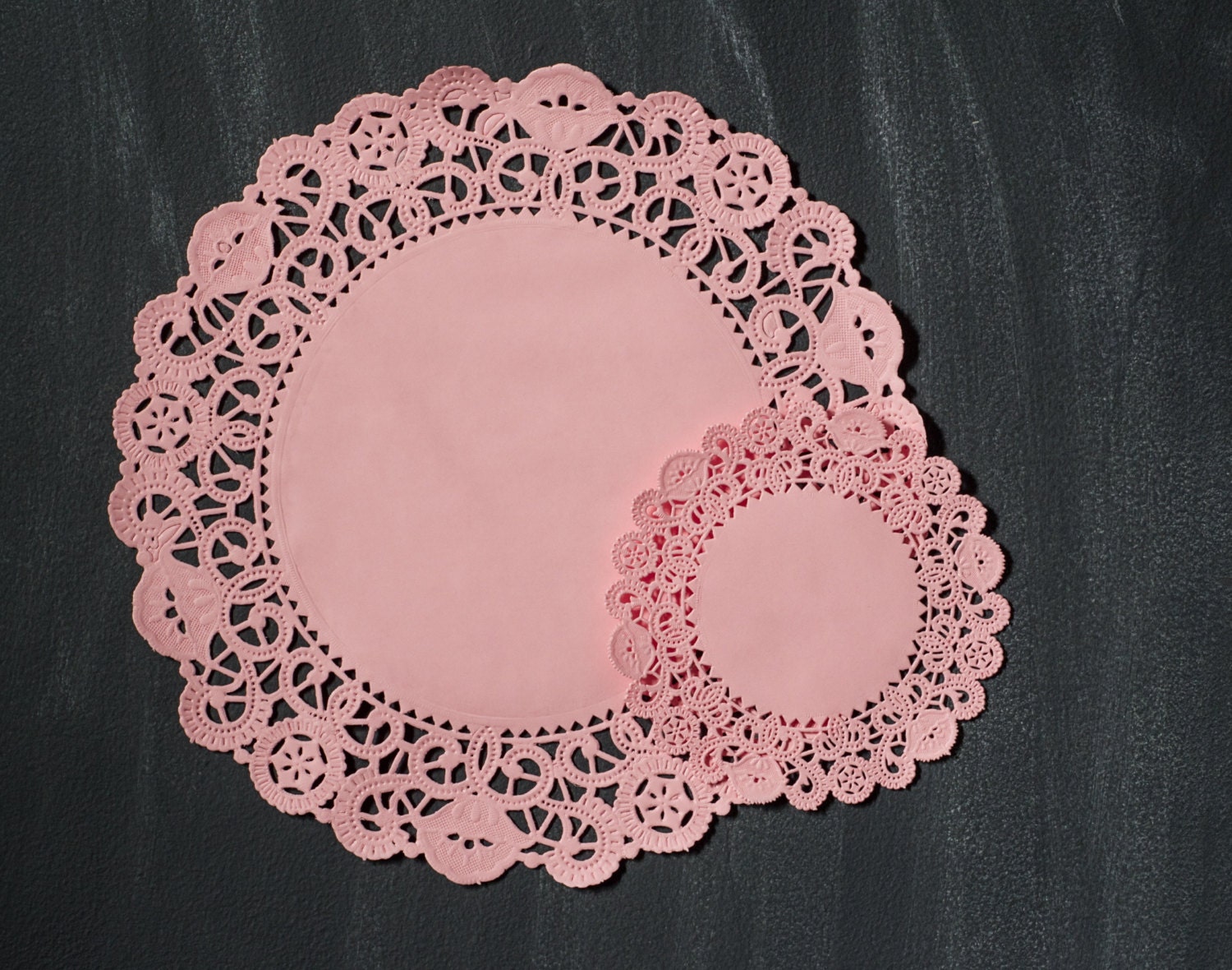 50 light pink 5" circle paper doilies