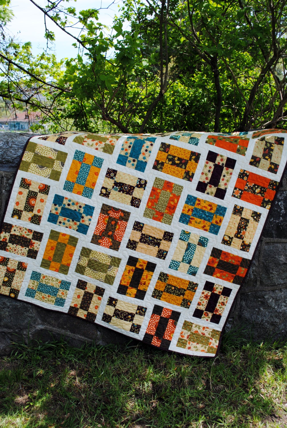 Patchwork Quilt, Lap Quilt or coverlet, pattern also for sale