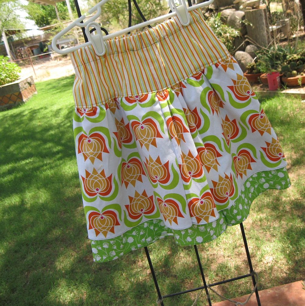 Girls Layered Ruffle Twirl Skirt Michael Miller Lush