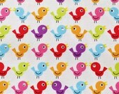 Half Yard - Colorful cute birds - Japanese fabric