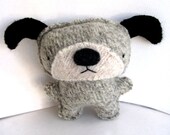 Oatmeal Gray Dog - Recycled Wool Plush Toy MADE TO ORDER