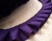 7/8 Deep Violet Box Pleated Grosgrain Ribbon Trim