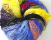 Art Batt Spinning Felting Fiber- Fresh Plum- Totally Textured Jazzturtle Artisan Batt