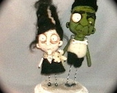 Frank and his Bride original one of a kind sculpture