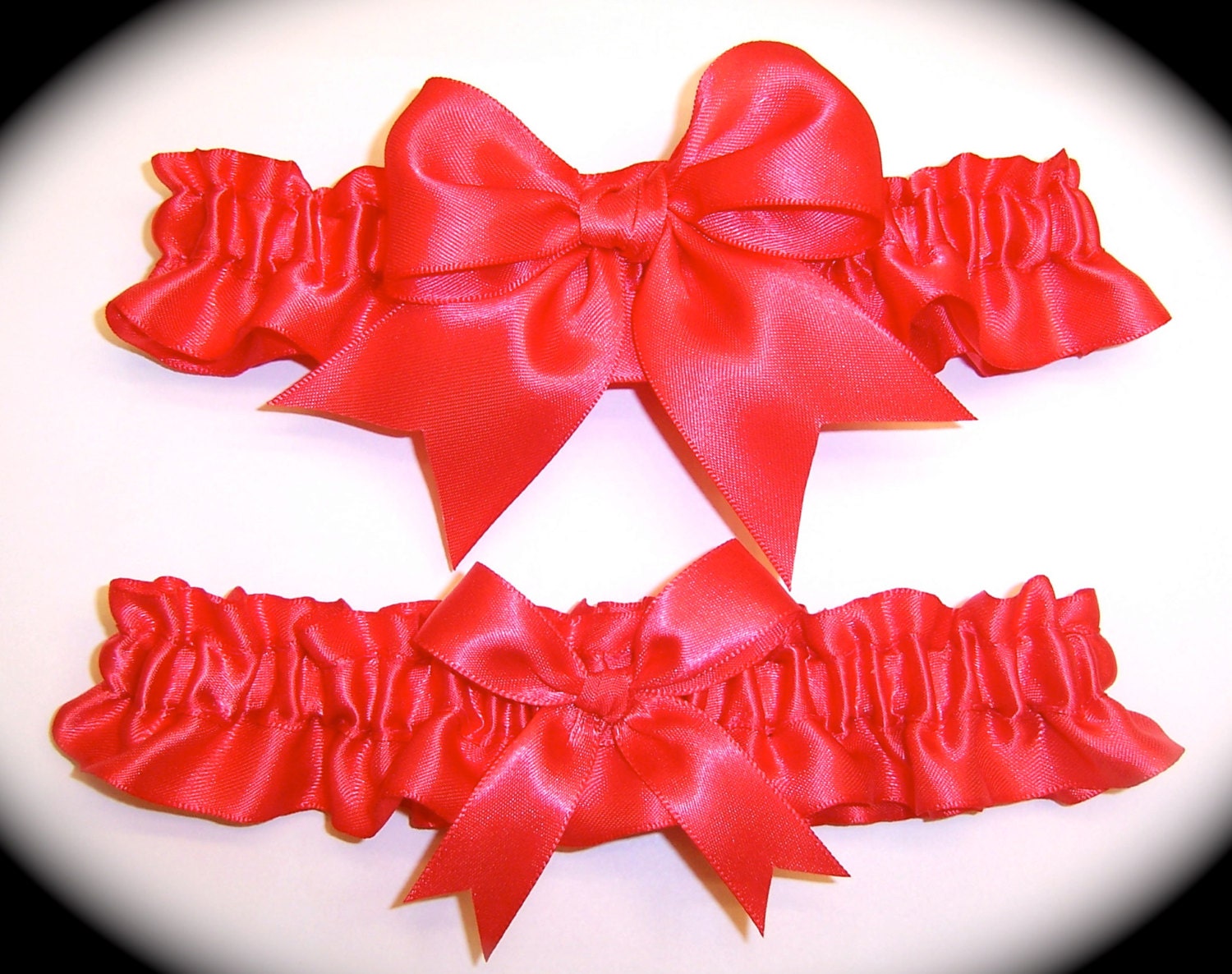 Gorgeous Bright Coral Keepsake and Toss Wedding Garter Set BB