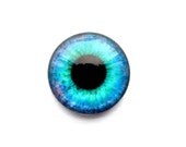 Handmade Glass Eye Cabochon, Turquoise Blue Green and Pink, 20mm, Premium Quality: NEBULA