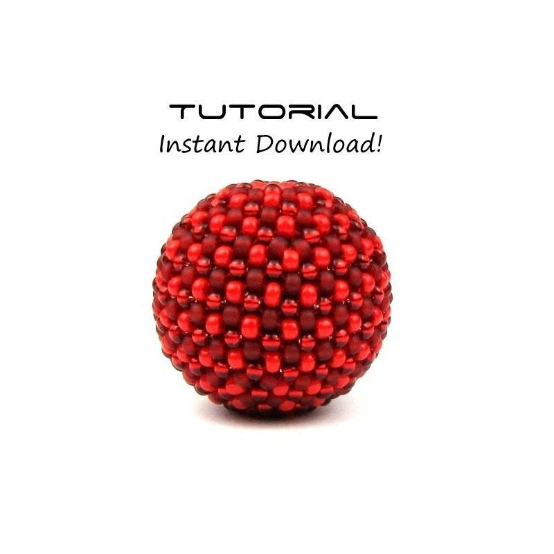 COLOSSAL Beaded Bead Tutorial, Beaded Ball Instructions, Peyote Pattern, 24mm Size To Cover 20mm Wooden Beads
