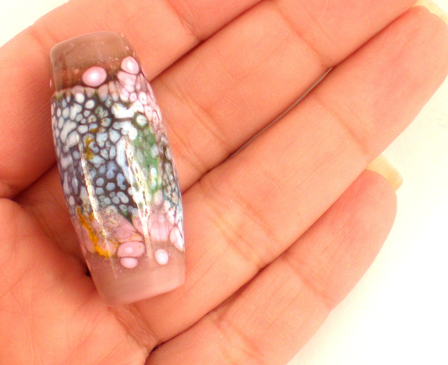 MonaRAEbeads Lavender Alyssum Lampwork Glass Focal Bead