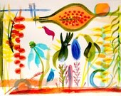 Digital Print of Birds in the Garden by Susan Schwake
