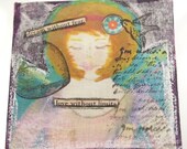 Miniature Collage Pictures Mixed Media Original Canvas Collages Art with Easel  Desk Art to Share