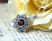 Raspberry Mystic Topaz Bezel set Sterling Silver Heart Scroll Pendant Necklace Sterling Silver Sparkle Chain Valentines Luxury Gifts