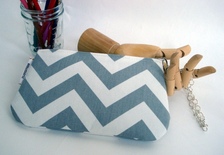Wristlet, iPhone Case, Small Purse, Chevron, Zig Zag, Handmade in Austin, Texas