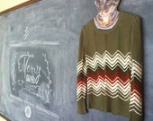 Vintage Zigzag Sweater - Size XS