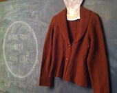Vintage Burnt Umber Sweater Jacket - Size S