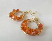 Carnelian Goddess Wrap Earrings