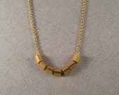 Gold Vermeil Bead Necklace, Gold FIll Chain Necklace, Geometric Jewelry, Minimal Jewelry, Triangle Beads