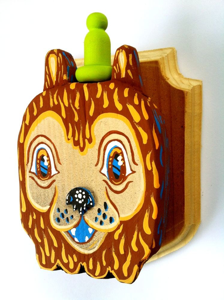Wood taxidermy Bear head