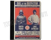 iPad 2 / 3 / 4 mini, Kindle Fire HD 7" and more - AWESOME typography poster star wars inspired deathstar match darth vader vs luke skywalker