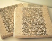Destinations Natural Stone Coasters. Set of 4. Travel, Home Decor, Housewarming