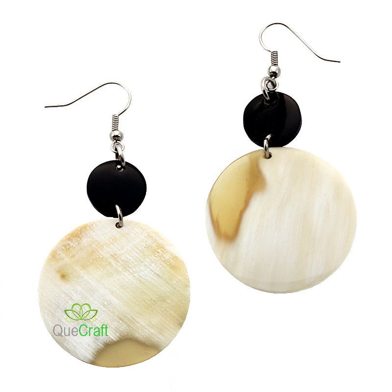 Horn Jewelry Earrings 1 Pair Handmade